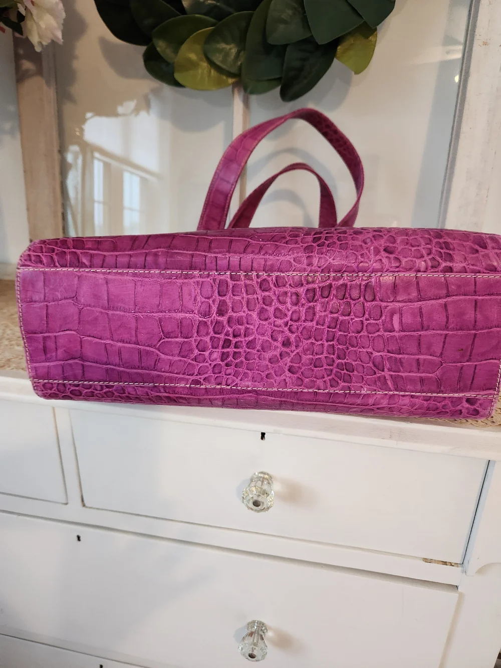 Dooney & Bourke Pink Croc-Embossed Tote Bag
